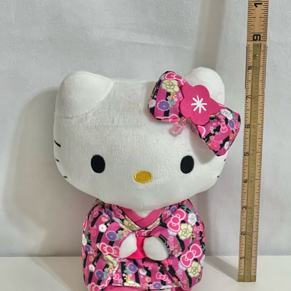 2014 Hello Kitty Sanrio Nakajima Cherry Blossoms Pink Kimono Stuffed Plush Toy - Picture 5 of 7